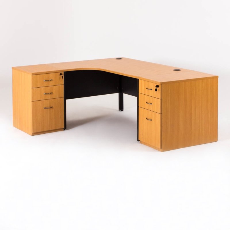 Bureau compact MADERA avec 2 caissons P.60/80 cm