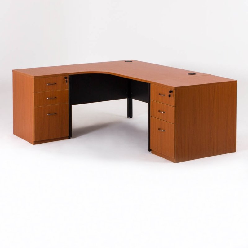 Bureau compact MADERA avec 2 caissons P.60/80 cm