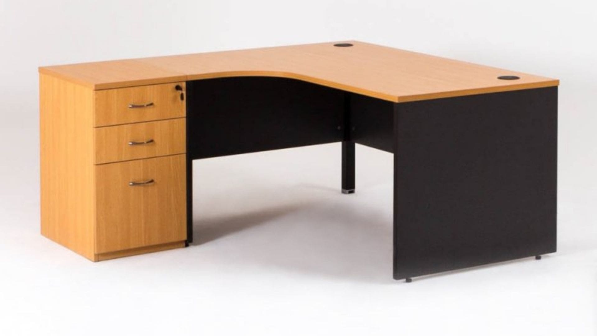 Bureau d'angle avec caisson compact MADERA