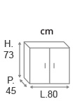 H73 x L80 x P45 cm