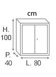 H.100 x L.80 x P.38 cm