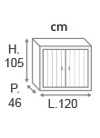 H105 x L120 x P46  cm