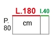 L.220xP.80 cm