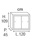 H.109 x L.120 x P.45 cm