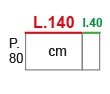L.180xP.80 cm