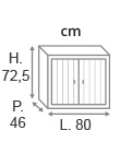 H72,5 x L80 x P46 cm