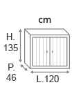 H135 x L120 x P46 cm