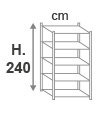 H. 240 cm