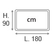 L.180 x H.90 cm