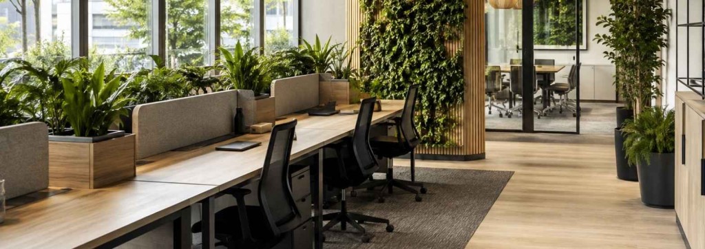 Design biophilique au bureau : nature et performance